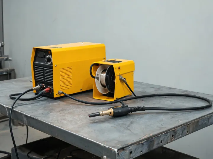 MIG welding power source and wire feeder